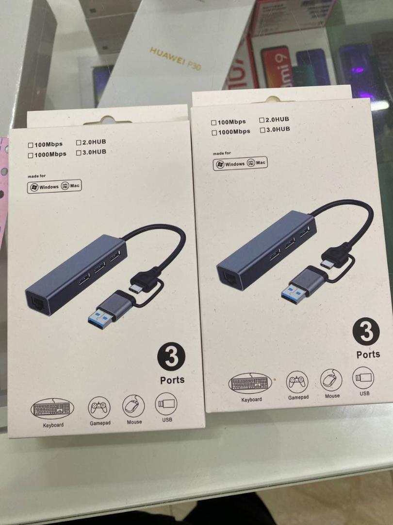 New USB3.0+typec to Gigabit Ethernet port+3USB port